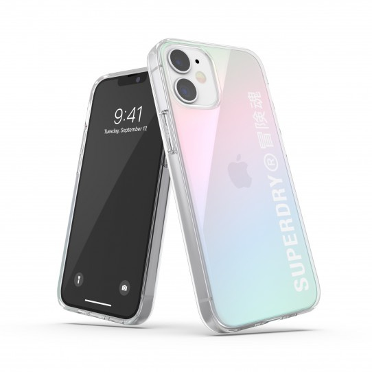 SUPERDRY Caurspīdīgs maciņš Snap IPHONE 12 MINI hologrāfisks