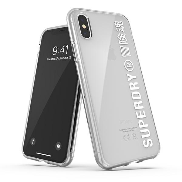 SuperDry Snap iPhone X/Xs Caurspīdīgs maciņš balts 41576
