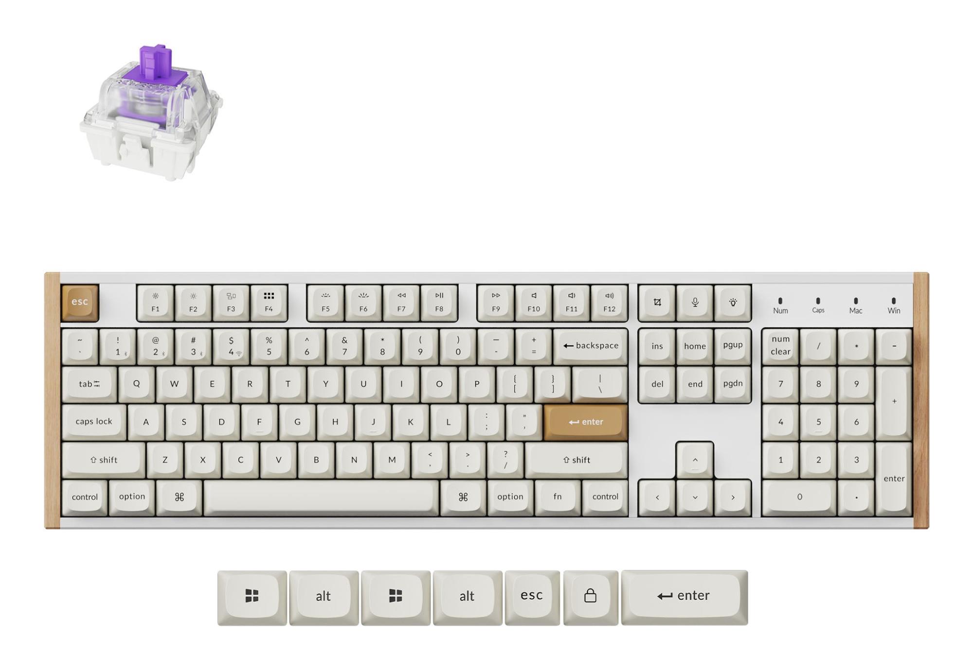 KEYBOARD WRL K10 HE SPECIAL ED/WHITE K10H-Q1 KEYCHRON