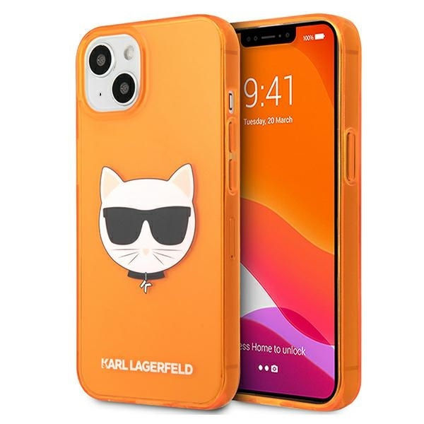 KARL LAGERFELD KLHCP13SCHTRO IPHONE 13 MINI 5.4 "oranžs/oranžs maciņš GLITTER CHOUPETTE FLUO