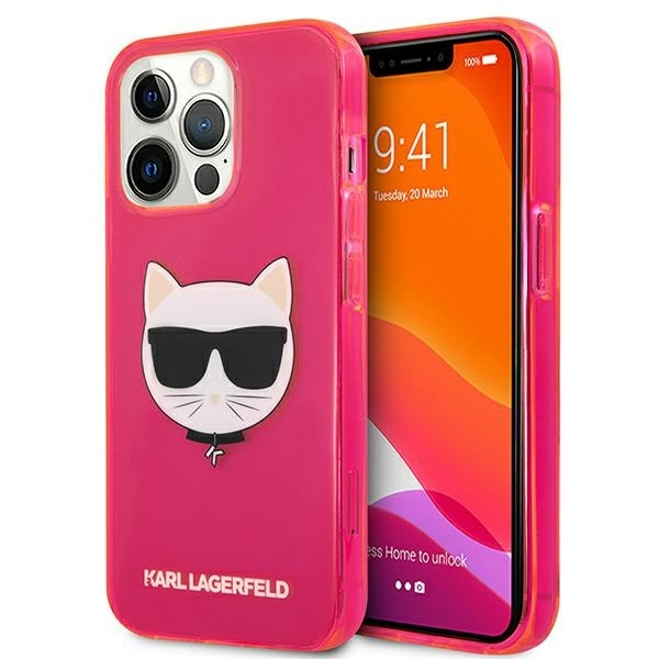 KARL LAGERFELD KLHCP13LCHTRP IPHONE 13 PRO / 13 6.1 "rozā / rozā maciņš GLITTER CHOUPETTE FLUO