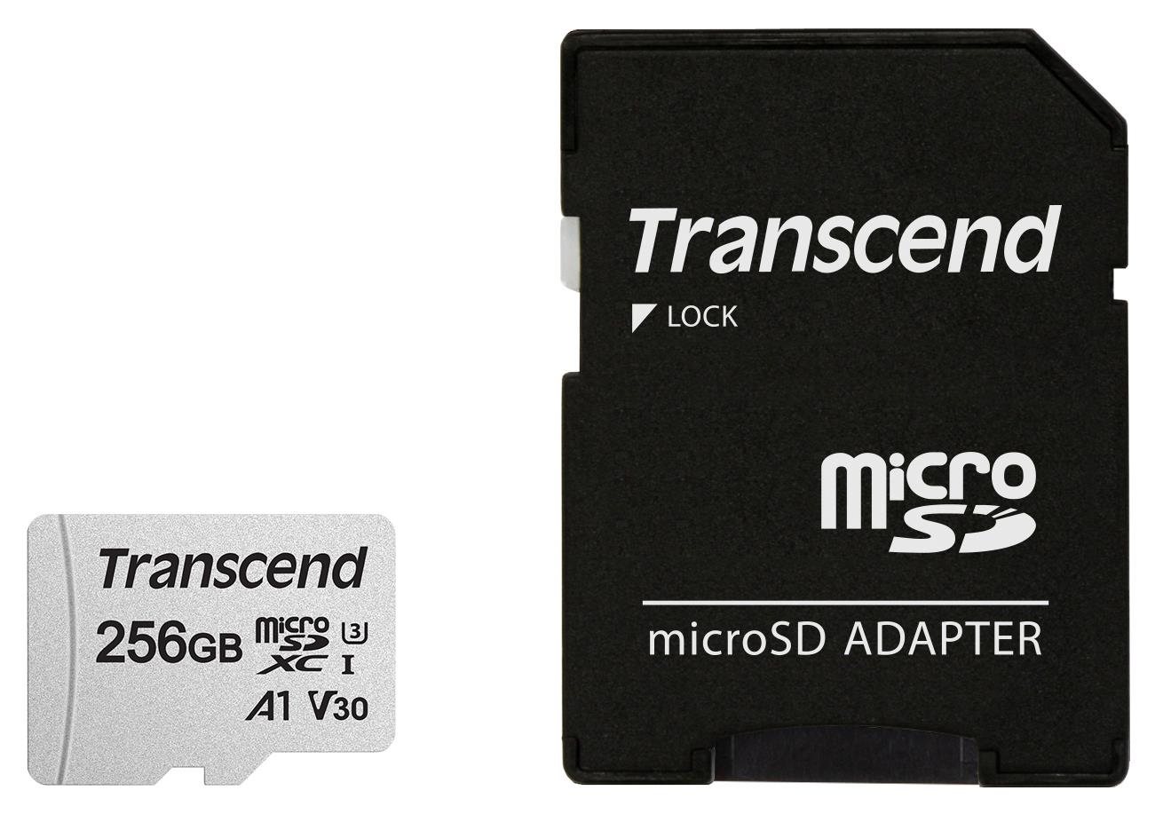 Atmiņas karte TRANSCEND Micro SDXC 256GB ar adapteri C10