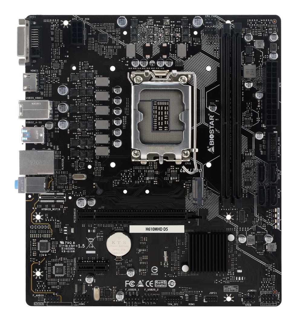 Biostar H610MHD D5 mātesplate, Intel H610, LGA 1700, Micro ATX, DDR5