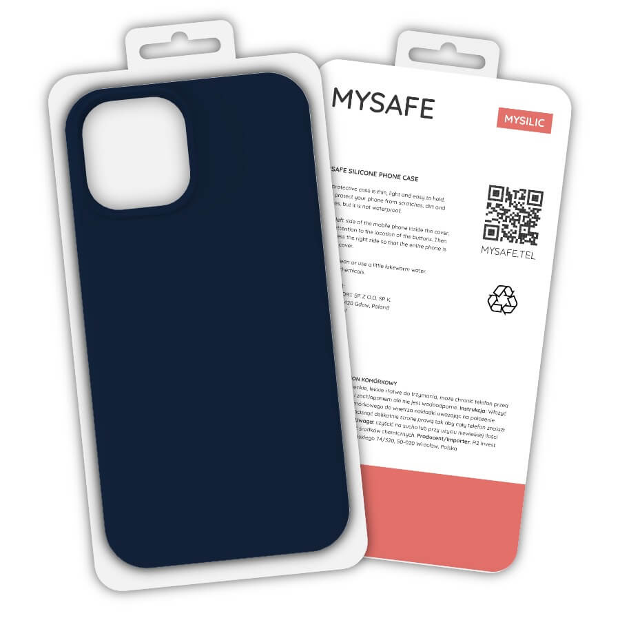 MYSAFE silikona Maciņš IPHONE 12 PRO MAX tumši zils BOX