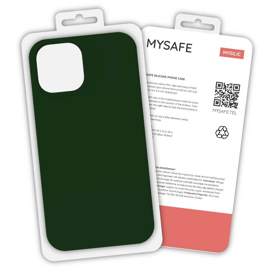 MYSAFE silikona Maciņš IPHONE 13 PRO MAX DARK zaļš BOX