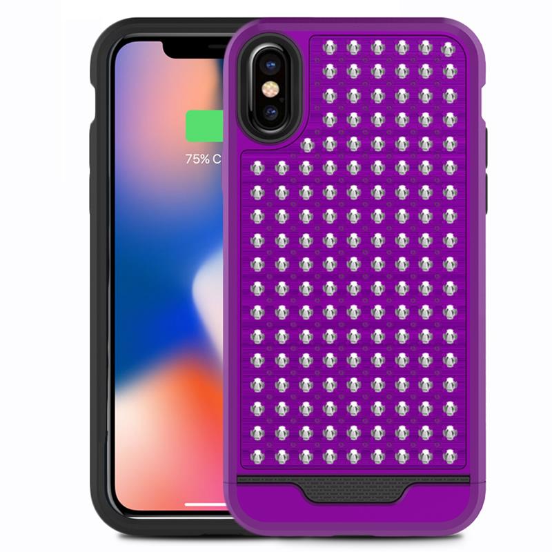 Zizo Star Diamond Hybrid Cover iPhone X (violets/melns)