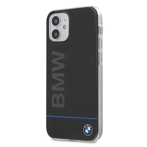 BMW BMHCP12SPCUBK IPHONE 12 MINI 5.4 "melns/melns maciņš SIGNATURE PRINTED LOGO