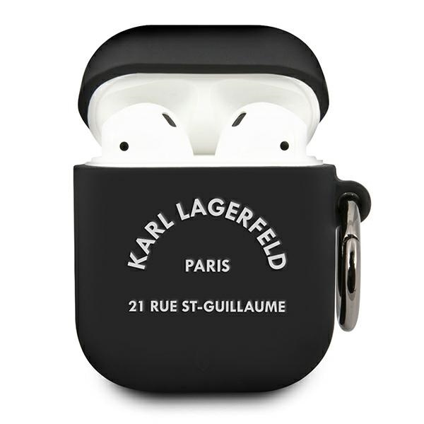 KARL LAGERFELD KLACA2SILRSGBK AIRPODS maciņš melns /melns silikona RSG
