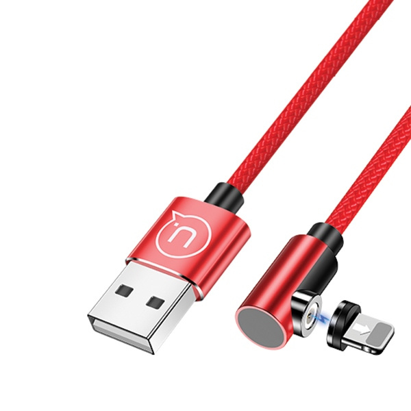 USAMS Kabelis leņķa magnētisks U54 1M LIGHTNING sarkans SJ444USB02 (US-SJ444)