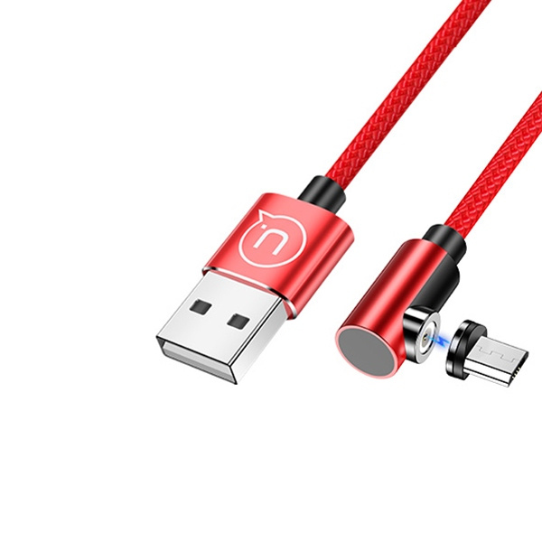 USAMS Kabelis leņķa magnētisks U54 1M MICROUSB sarkans SJ446USB02 (US-SJ446)