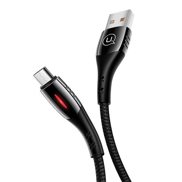 USAMS Kabelis pīts U-TONE MICROUSB 1.2M POWER-OFF 2A FAST CHARGING melns SJ346USB01 (US-SJ346)