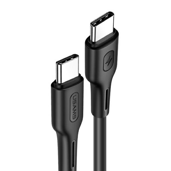 USAMS Kabelis U43 USB-C uz USB-C 100W PD FAST CHARGE 5A 1.2M melns SJ459USB01 (US-SJ459)