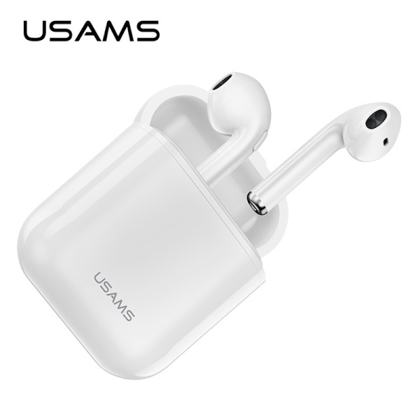 USAMS Austiņas Bluetooth 5.0 TWS LU series bezvadu balts BHULU01 (US-LU001)