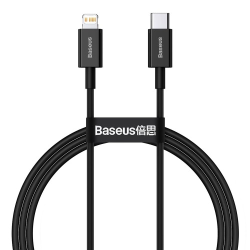 USB Kabelis Baseus "Superior" Melns "Type-C / Lightning" 100cm (up to 20W)