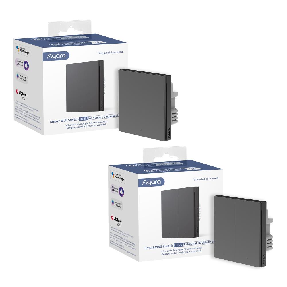 Viedās mājas vadu vienslēdzis WS-EUK01 Pelēks Aqara