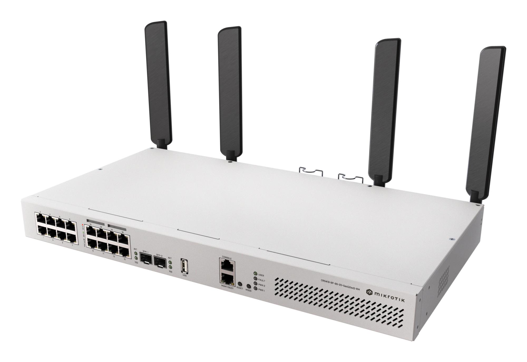 Komutators MIKROTIK CRS418-8P-8G-2S+RM L3 PoE 8 porti