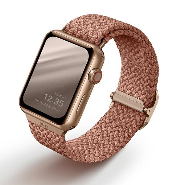 UNIQ siksniņa Aspen Apple Watch 44/42/45 mm Series 1/2/3/4/5/6/7/8/9/SE/SE2 pīts rozā/grapefruit rozā