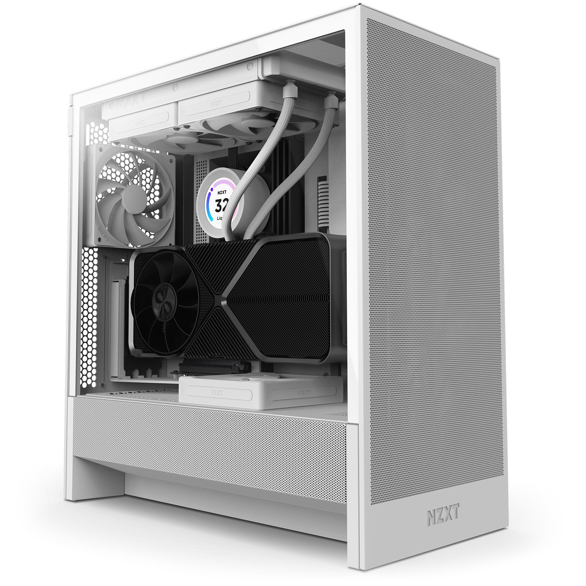 Datora korpuss NZXT H5 Flow MidiTower balts
