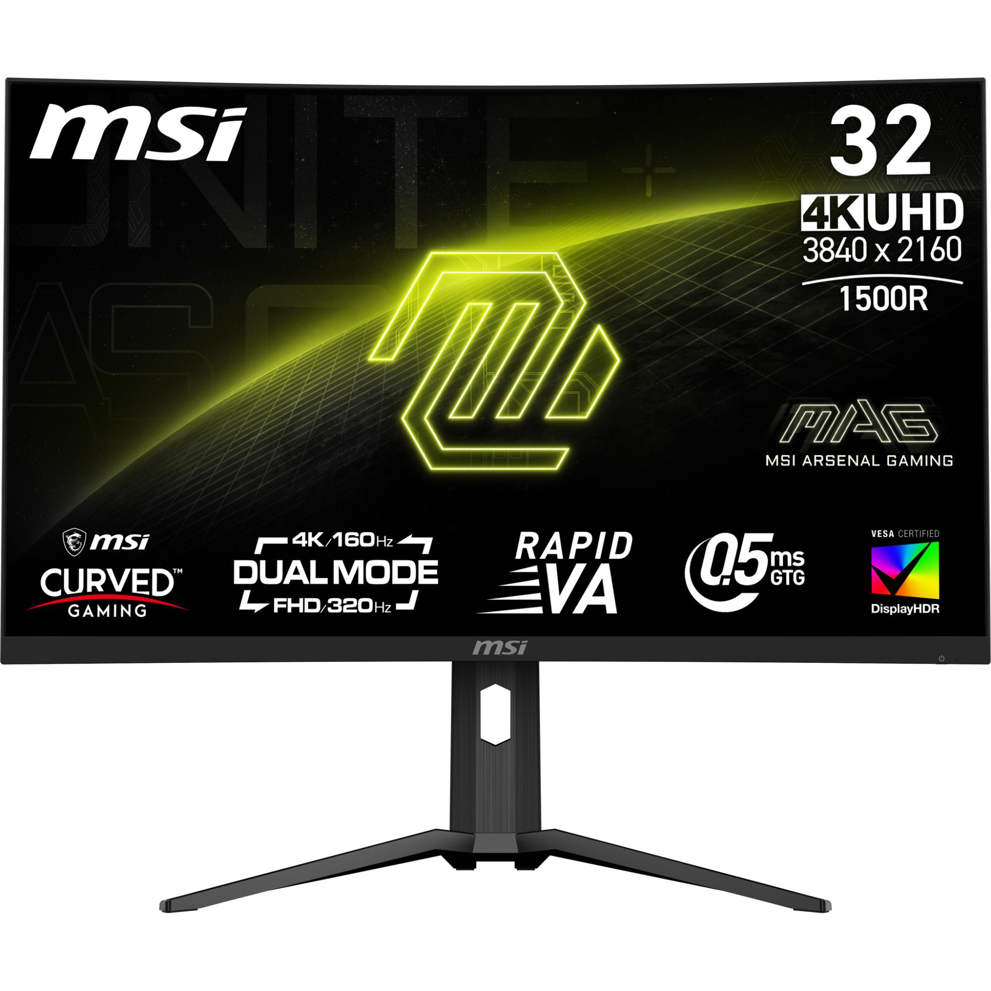 LCD monitors MSI MAG 321CUPDF 31.5" spēļu izliekts 4K VA 3840x2160 160Hz 0.5ms