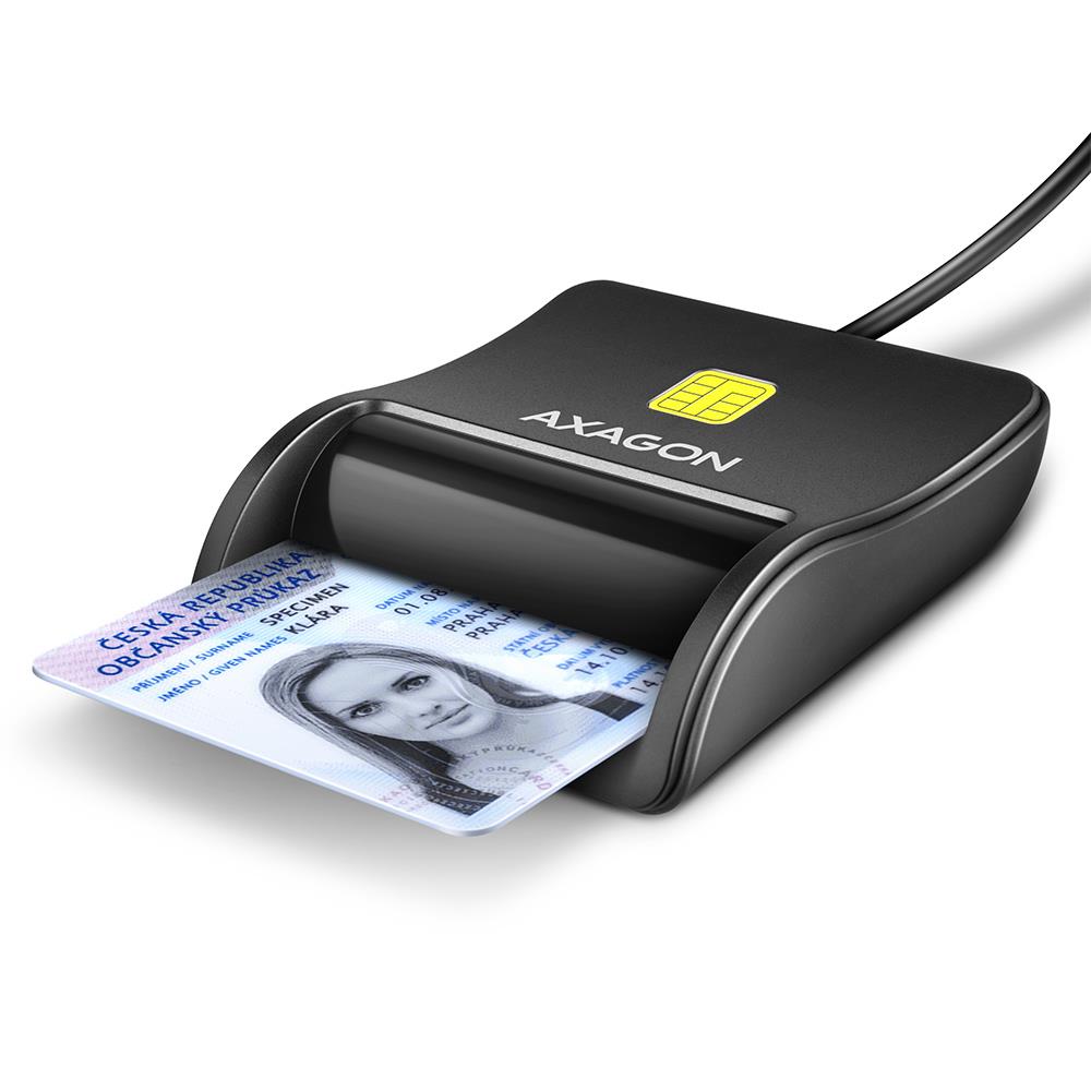 Axagon plakans SmartCard karšu lasītājs USB2.0 1.3m CRE-SM3N