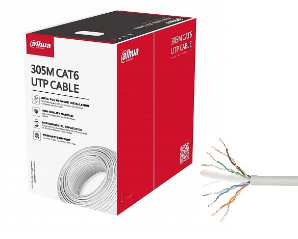 Kabelis DAHUA Cat6 UTP 305m balts