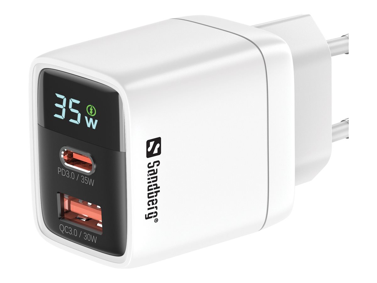 SANDBERG 2in1 lādētājs 1xUSB-C 1xUSB 35W