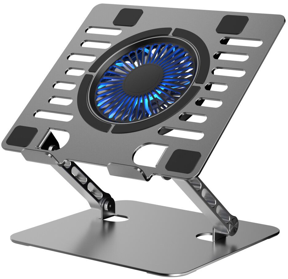 Dzesēšanas statīvs regulējams portatīvajam datoram ART P12 1 x USB A LED alumīnija