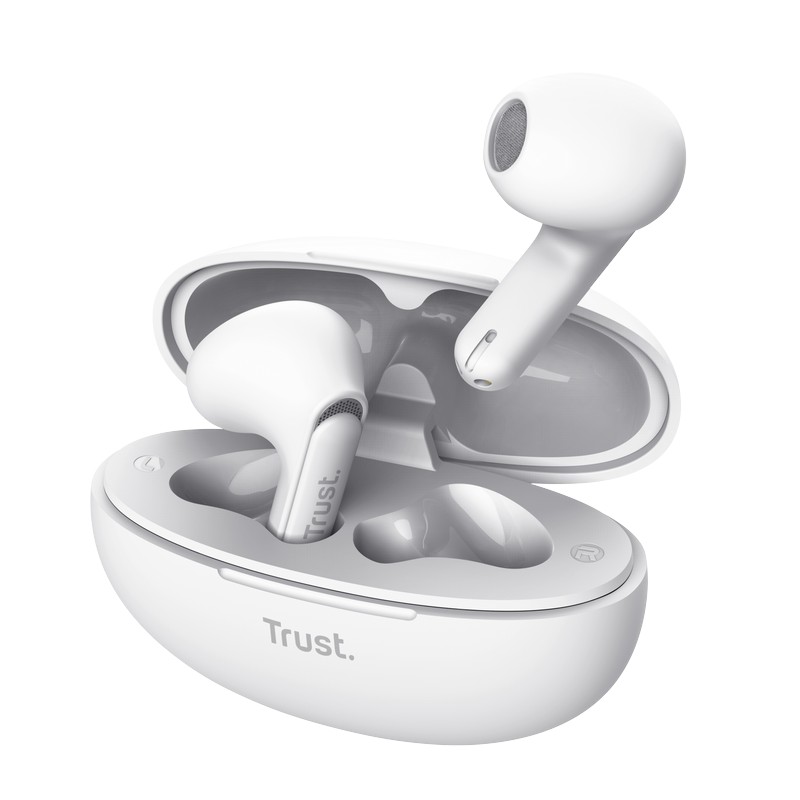 Trust Yavi - bezvadu Earbuds Bluetooth TWS with Charging maciņš & ENC (balts)