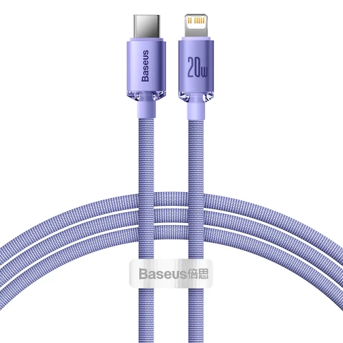 USB kabelis Baseus "CAJY000205" violets "Type-C / Lightning" 200cm (līdz 20W)