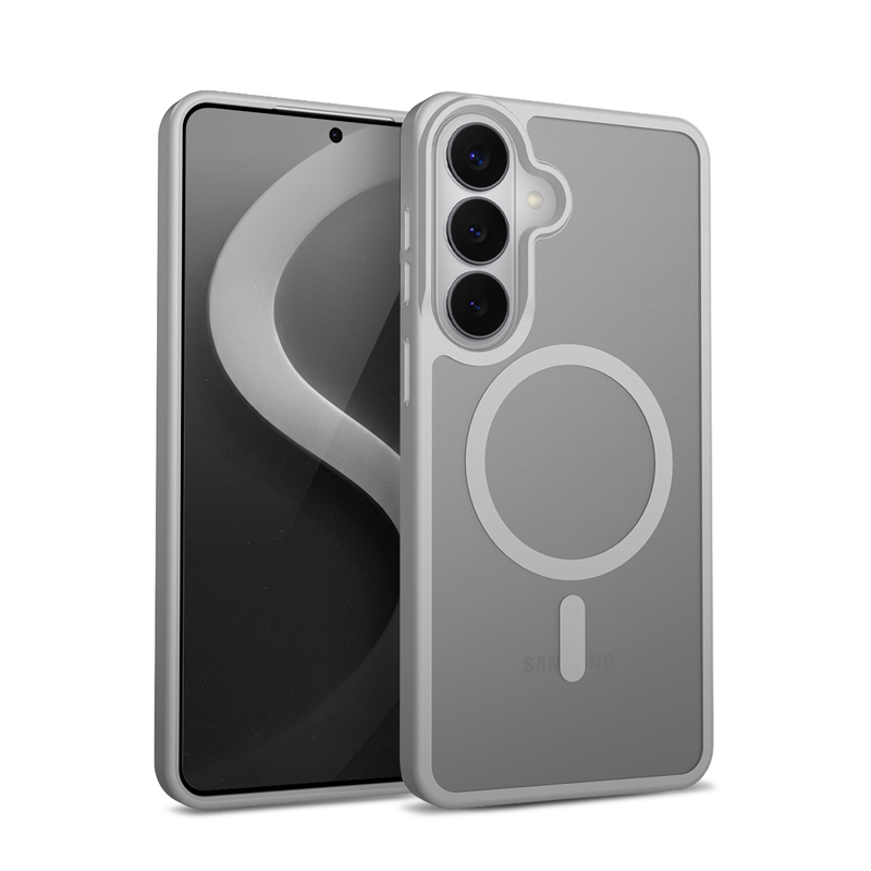 Crong Hybrid Matte Magnetic - MagSafe maciņš Samsung Galaxy S26 (pelēks)