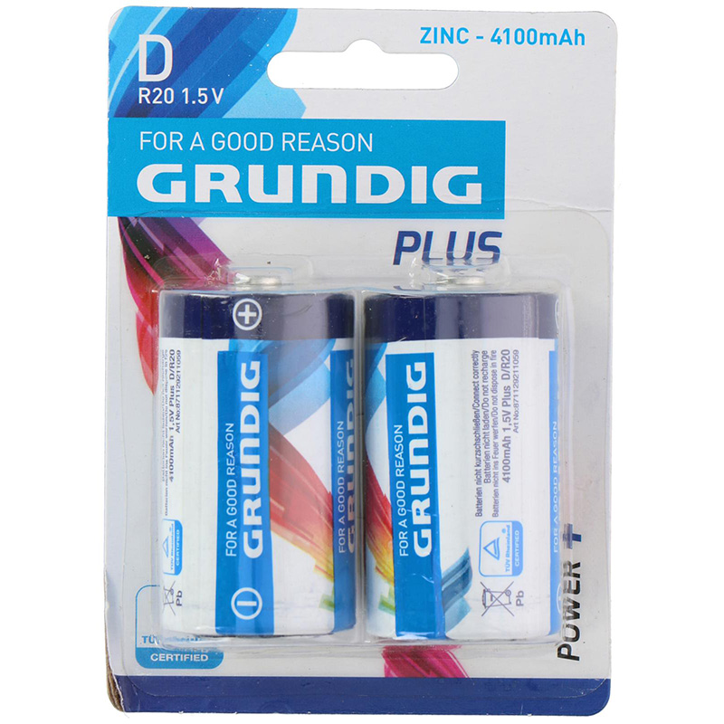 Grundig - Zinc baterija D / R20 1.5V 4100mah 2 pcs.