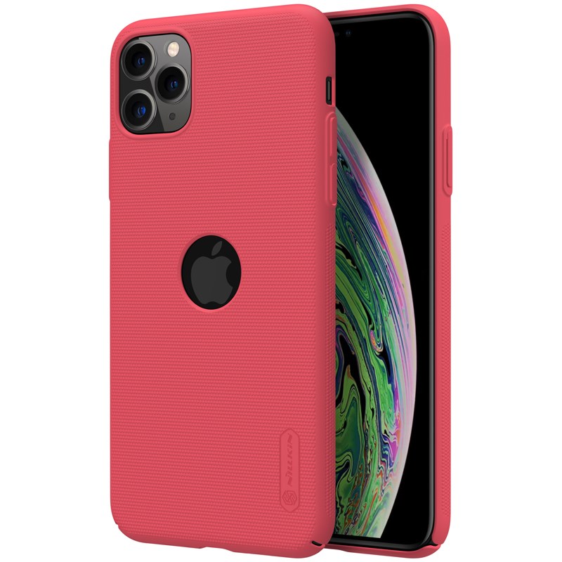Nillkin Super Frosted Shield - maciņš Apple iPhone 11 Pro z wycięciem na logo (Bright sarkans)