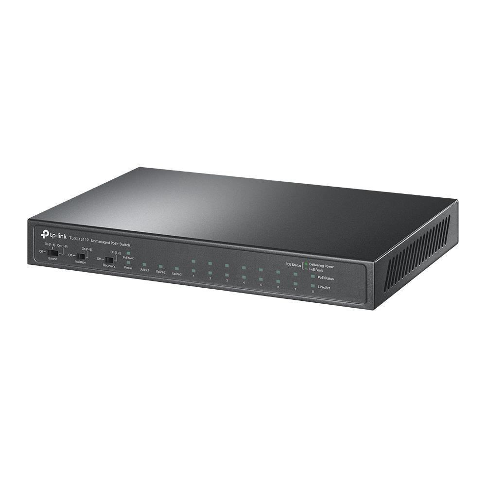 TP-Link TL-SL1311P komutators, 8xPoE+, 1xSFP, 65W