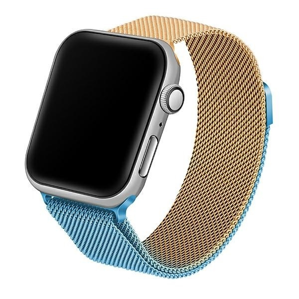 Beline Siksniņa Apple Watch Steel 42/44/45/49mm zils-zelta