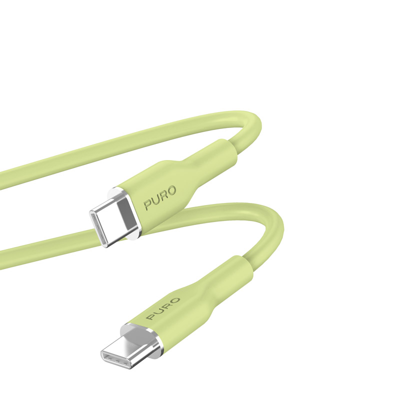 PURO ICON Soft kabelis - Kabel USB-C do USB-C 1,5 m (Matcha zaļš)