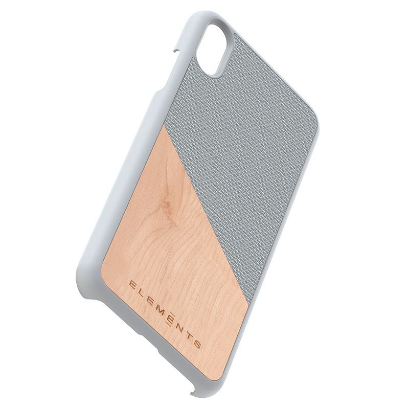 Nordic Elements Original Hel - maciņš iPhone Xs Max with real maple wood (Light Grey)
