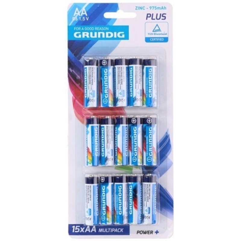 Grundig - AA / R6 1.5 V zinc baterija pack, 15 pcs.