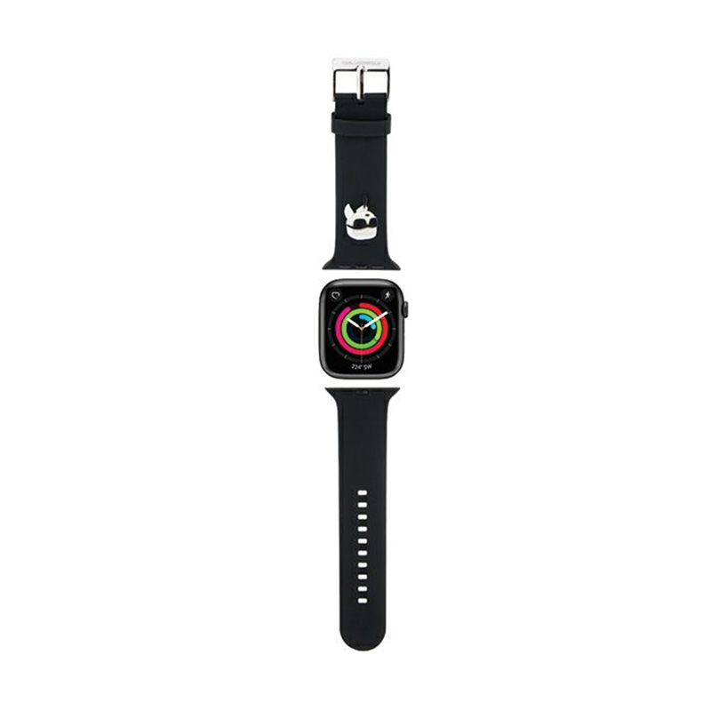 Karl Lagerfeld 3D Rubber Karl Head siksniņa for Apple Watch 42/44/45/49mm - melns