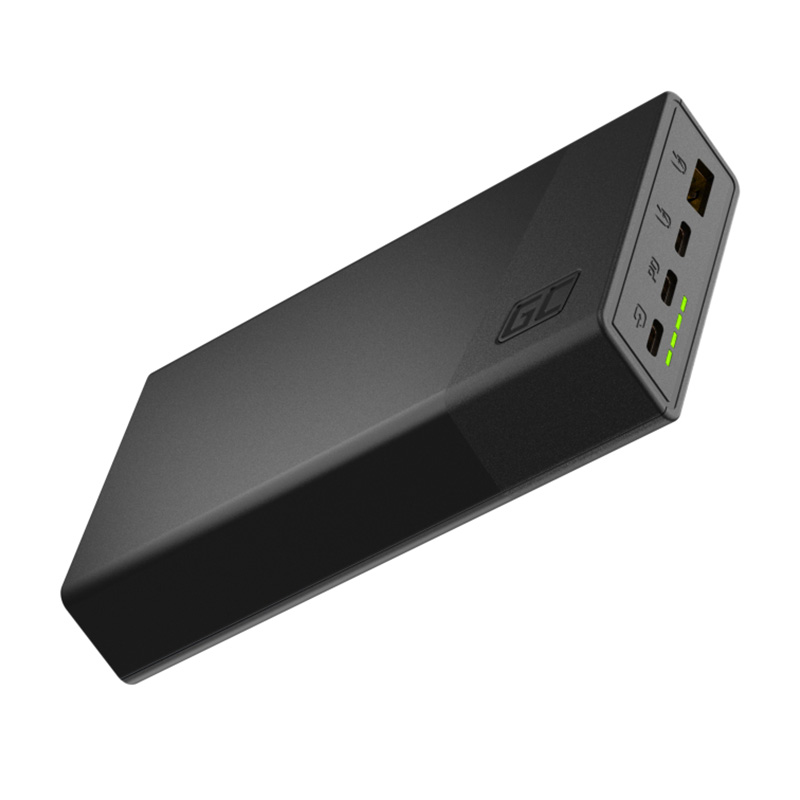 zaļš Cell PowerPlay20s - portatīvais lādētājs 20000 mAh with USB-A QuickCharge 3.0 and 2x USB-C Power Delivery 22.5W (melns)