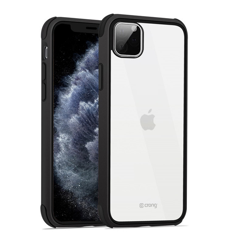 Crong Trace Clear Cover - iPhone 11 Pro maciņš (melns/melns)