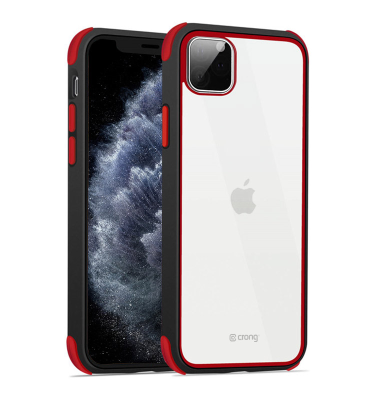 Crong Trace Clear Cover - iPhone 11 Pro maciņš (melns/sarkans)