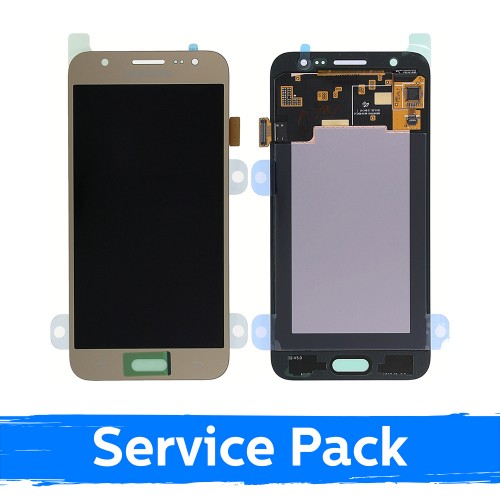 LCD Displejs Saderīgs ar Samsung J500 J5 Zeltains (Service Pack)