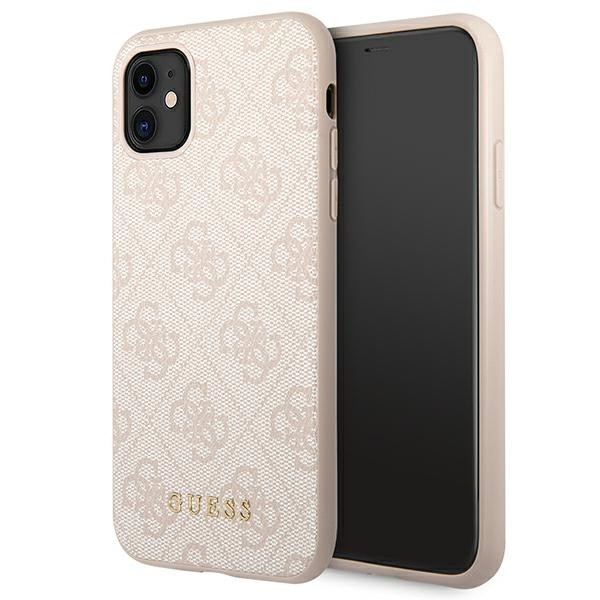 Guess GUHCN61G4GFPI iPhone 11 / Xr 6,1"rozā/rozā hard maciņš 4G Metal Gold Logo