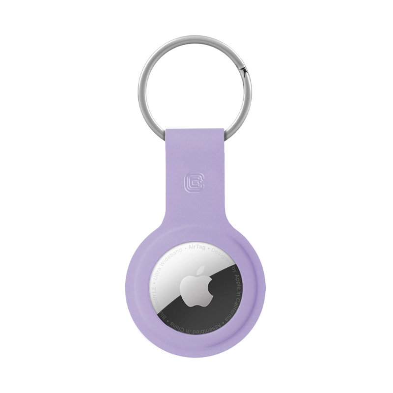 Crong Silicone maciņš with atslēgu piekariņš – aizsargājošs keychain maciņš Apple AirTag 1/2 (violets)