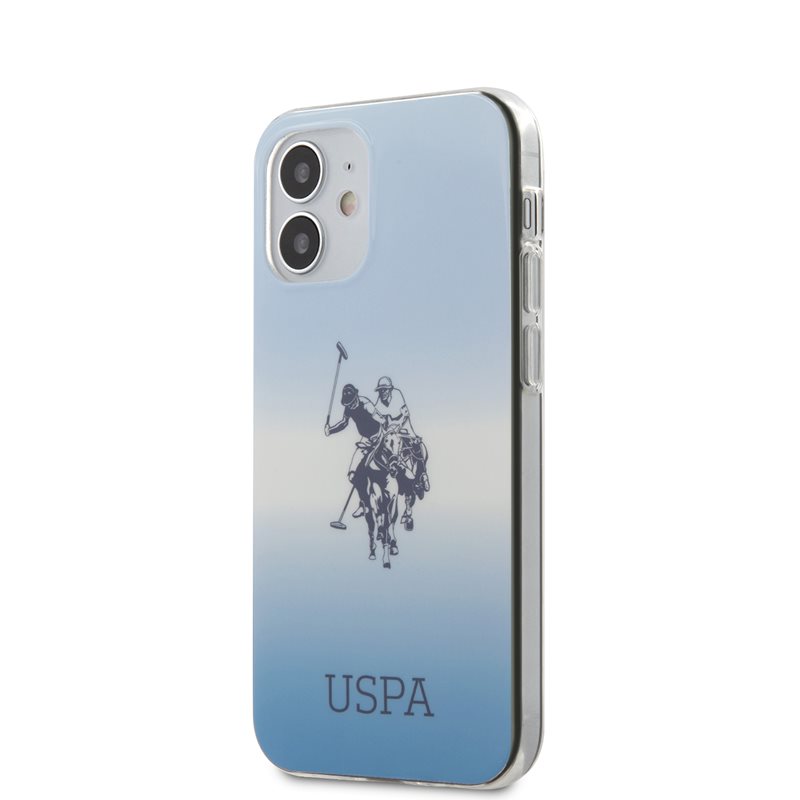 US Polo Assn. Gradient Pattern Collection iPhone 12 mini viedtālruņa apvalks - zils