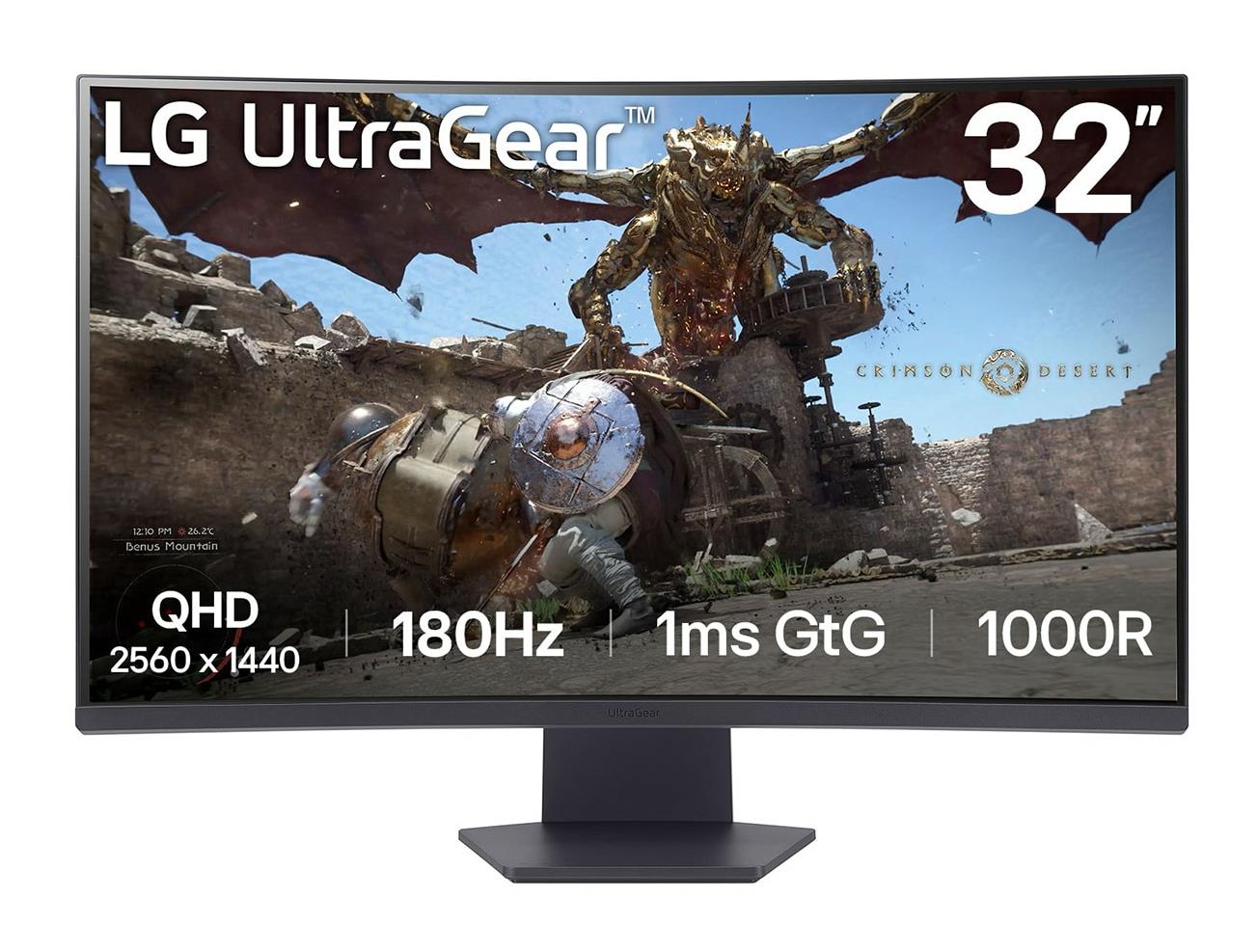 Monitors LG 32GS60QC-B 32" VA 2560x1440 180Hz 1 ms