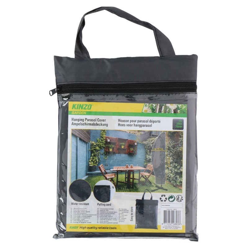 Kinzo - aizsargājošs Cover Garden Umbrella 265x70 cm (Anthracite)