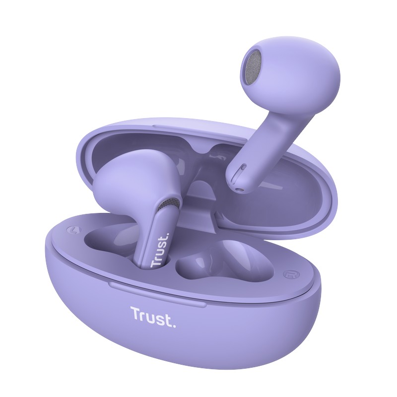 Trust Yavi - bezvadu Earbuds Bluetooth TWS with Charging maciņš & ENC (violets)