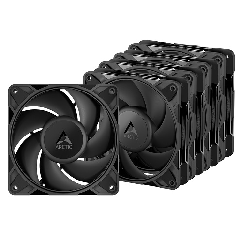 ARCTIC P12 PRO PWM PST High-Performance Fans x5, 4-pin, 120mm, melns