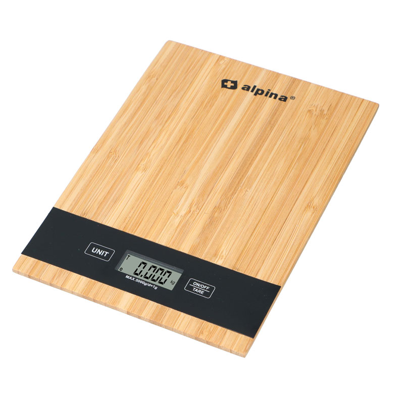 Alpina digitālie bambusa virtuves svari, līdz 5 kg